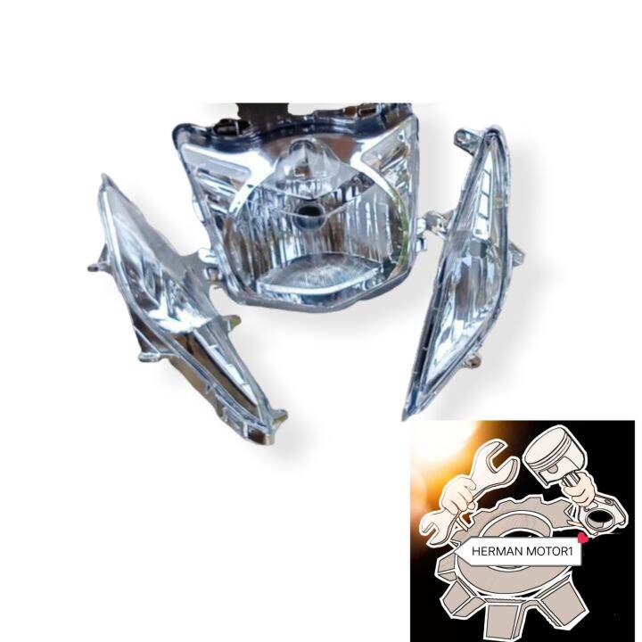 lampu depan honda beat karbu lama - reflektor lampu + sein - cover