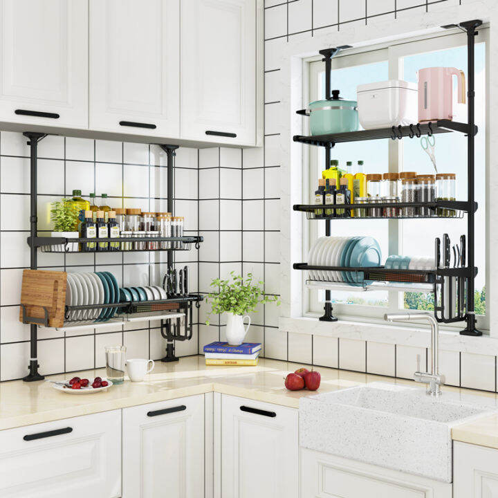 Ceiling Storage Rack Kitchen Window Rack New Draining Rack Retractable