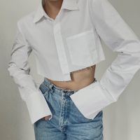 wheremory - Gigi oversized crop shirt (white)