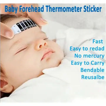 No Hassle, Quick Read Forehead Thermometer Strips 2 Pack. Great for  Checking Fever Temp of Infants, Babies, Toddlers, Kids and Adults. Best  Reusable