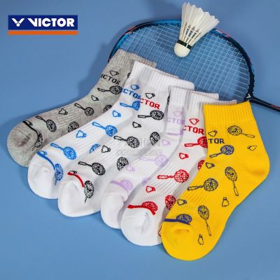 VICTOR VICTOR VICTOR ถุงเท้าแบดมินตันสำหรับทั้งผู้ชายและผู้หญิงถุงเท้ากีฬากันลื่น sk163ถุงเท้าข้อต่ำผ้าฝ้ายหนาพิเศษ