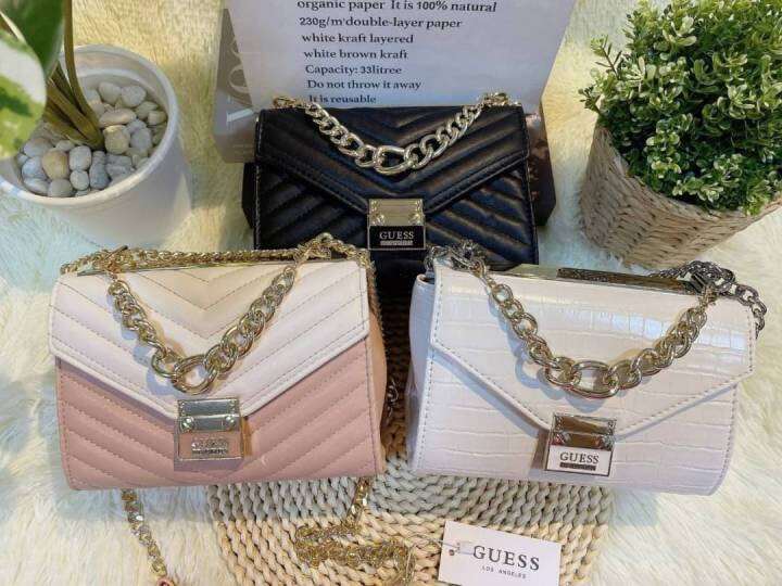 Guess lynda mini chain crossbody bag 8" กระเป๋าสวย ดีไซน์เก๋ 🌈 Lazada