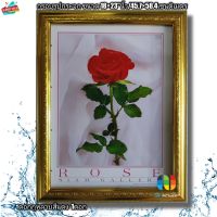 กรอบรูปกระจก ดอกกุหลาบสีแดง ดอกไม้แห่งความรัก ขนาด18×23"นิ้ว mirror frame red rose flower of love Size 18×23" inches