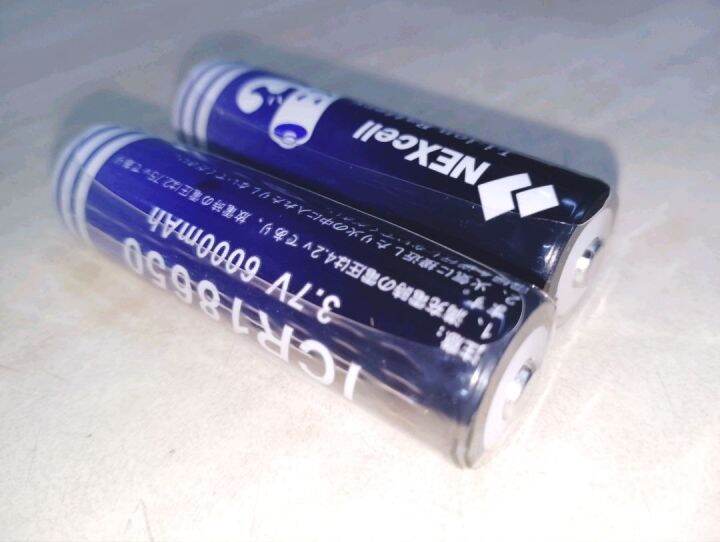 nexcell-ถ่านชารจ์ลิเทียมไออ้อน-6000-mah-icr18650-3-7-v-2-ก้อน-rechargeable-lithium-li-ion-battery-สำหรับเครื่องใช้ถ่านพลังสูง-สีม่วง