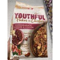 Familia Youthful Flakes n’Cluster Pomgranate Berries &amp; Cocoa 350 g. แฟมิเลีย เฟลด แอนด์ คลัสเตอร์ พอมกาเนท เบอร์รี่ &amp; โกโก้ ธัญพืชอบกรอบ ผสมทับทิม เรดเคอแรนด์และโกโก้