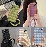 CASE Tpu เคสนิ่นลายตากางสีพื้น พร้อมสายห้อยขอมือ สำหรับไอโฟน 7G 8G 7P 8P XR 11 12 12ProMax 13 13Promax 14 14Plus 14Pro 14ProMax