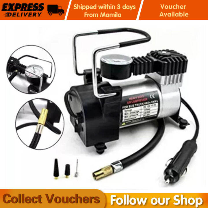 Portable Heavy Duty Air Compressor Pump Electric Tire Inflator 12V ...