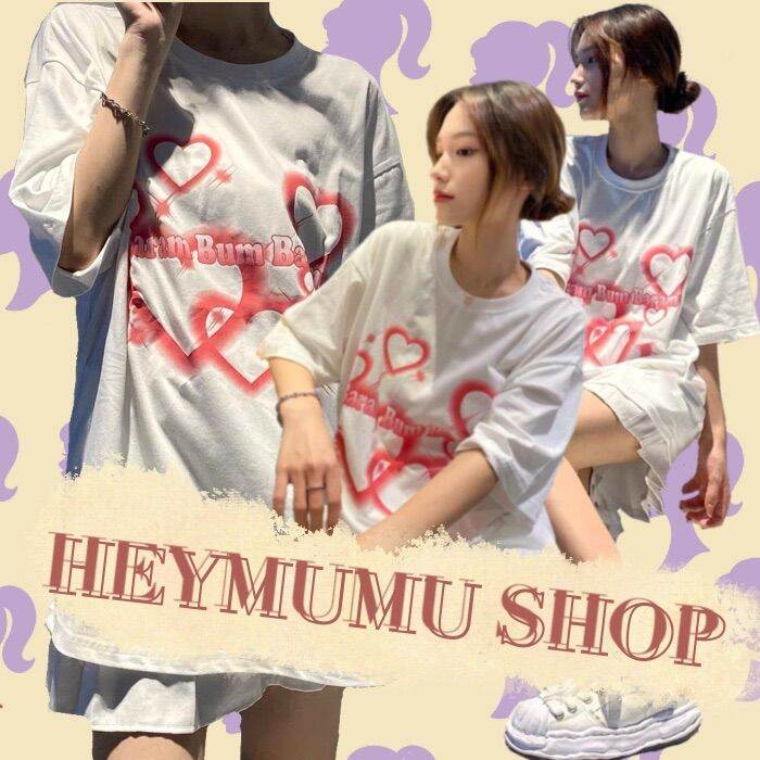 heymu-เสื้อยืดโอเวอร์ไซส์คอกลม-วินเทจ-หัวใจ-20127