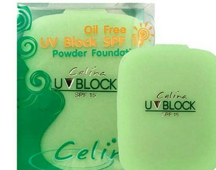 ของแท้-แป้งเซลิน่า-celina-แป้งพริตตี้-รีฟิล-แป้งตลับเขียว-celina-uv-block-oil-free-powder-foundatoin-แป้งชนิดปกปิดพิเศษ-เนื้อเนียนละเอียด-ปกปิดริ้วรอย-จุดด่างดำ-รอยสิวต่างๆได้เนียนกริบ-ปกปิดเนียนสนิท-