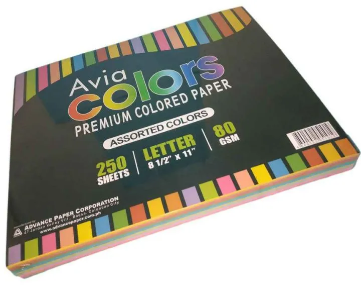 Avia Colored Paper Assorted Vibrant Colors Short 80gsm 250 Sheets