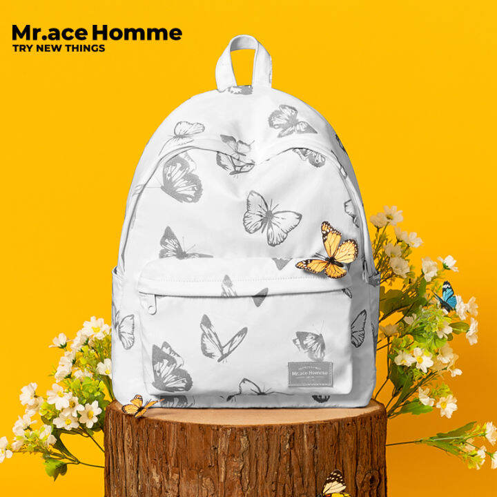 Mr. Ace Homme Backpack Female Versatile College Student Class Schoolbag  Reflective Butterfly Casual Backpack Computer Bag Lazada PH