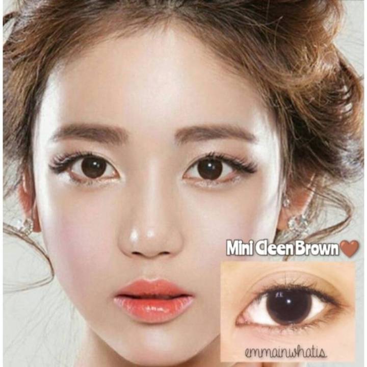 mini-cleen-brown-clean-ขนาด-14-2-มีค่าสายตาและสายตาปกติ-คอนแทคเลนส์ลายธรรมชาติ-ยี่ห้อ-kitty-kawaii