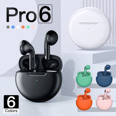 NEW PRO 6 TWSหูฟังบลูทูธ หูฟังบลูทูธไร้สาย หูฟังเกมส์บลูทูธ พร้อมกล่องชาร์จ เหมาะสําหรับ ไอโฟน ซัมซุง oppo vivo หัวเหว่ย