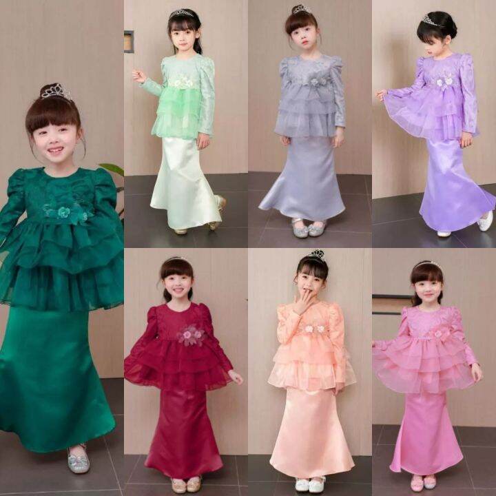 🔥ready Stock🔥 Mooda Kids Baju Raya 2023 Kurung Moden Lacey Baju Raya