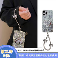 Wansheng เคสโทรศัพท์มือถือมีโซ่รูปหัวใจลายผีเสื้อจับจีบสีเงินชุบด้วยไฟฟ้าสำหรับ iphone13promax iPhone 14เคสซิลิโคนกันกระแทกไอเดียสร้างสรรค์ดูมีระดับแบบใหม่สำหรับผู้หญิงและผู้หญิงสำหรับ15pro 12 13PM