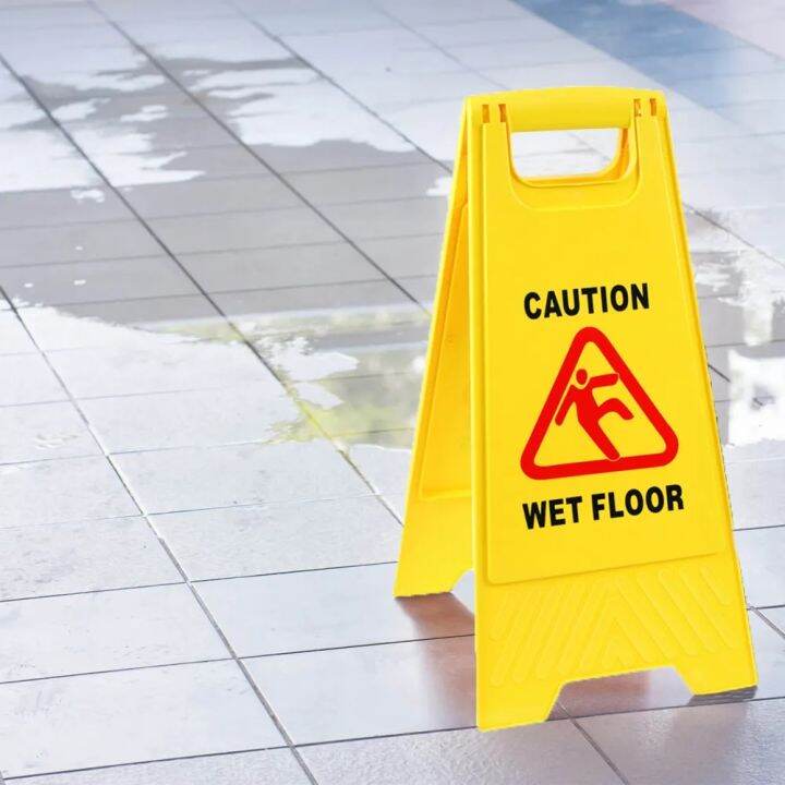 Heavy Duty Plastic Caution Wet Floor Stand Warning Board Sign Yellow ...