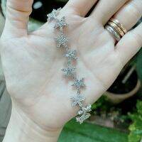 Titapa jewelry สร้อยข้อมือเพชรดาวเพชรทั้งเส้นดีไซน์ใหม่แบบสวยเก๋ ใส่ขึ้นข้อมือขับผิวมากเพชรขาววิ้งๆน้ำ100 คัดทุกเม็ดเหลี่ยมH&amp;Aน้ำลึกสวยเล่นไฟระยิบระยับงานปราณีตละเอียดมากตัวเรือนมีน้ำหนักแข็งแรงใส่ได้ทุกวันทุกโอกาสเรียบหรูโดดเด่นทันสมัยขายดีแนะนำ