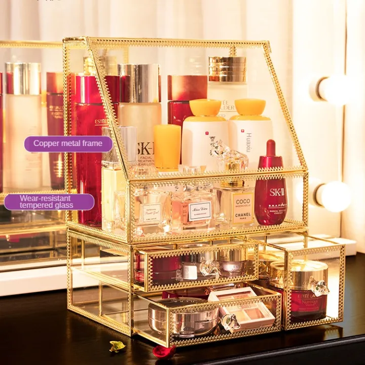 Cosmetic Desktop Organizer Table Makeup Transparent Plastic Storage