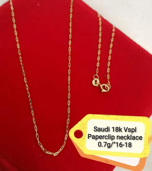 18K Saudi Gold Paper Clip Necklace Light weight Pawnable Lazada PH
