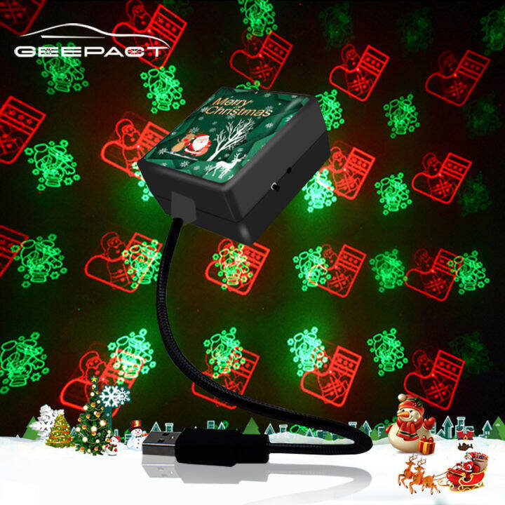 Geepact Christmas Lights Car Ambient Light LED Projection Lights Car
