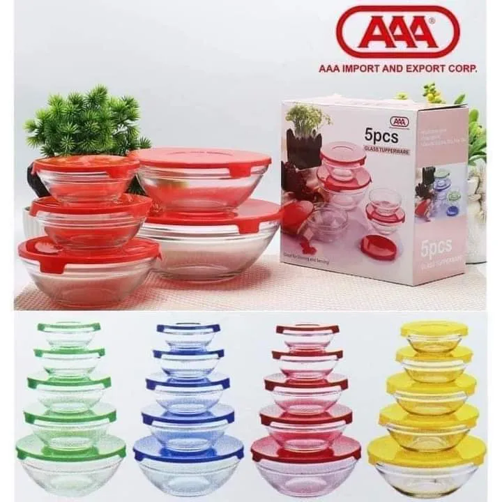 5pcs. Glass Tupperware Glass Bowl Set Lazada PH