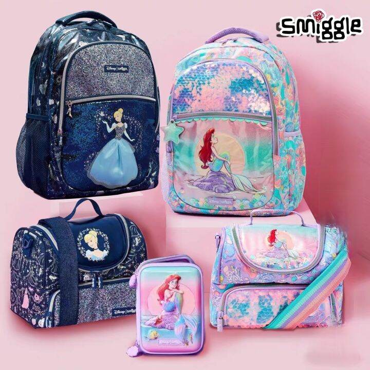 Smiggle Disney Princess Set Bundle (Backpack + Lunchbox Bag + Hardcase