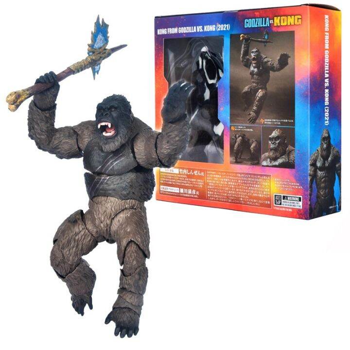 14cm King Kong vs. Godzilla Characters Holding Tomahawk Furious King Kong Handmade Toy Model