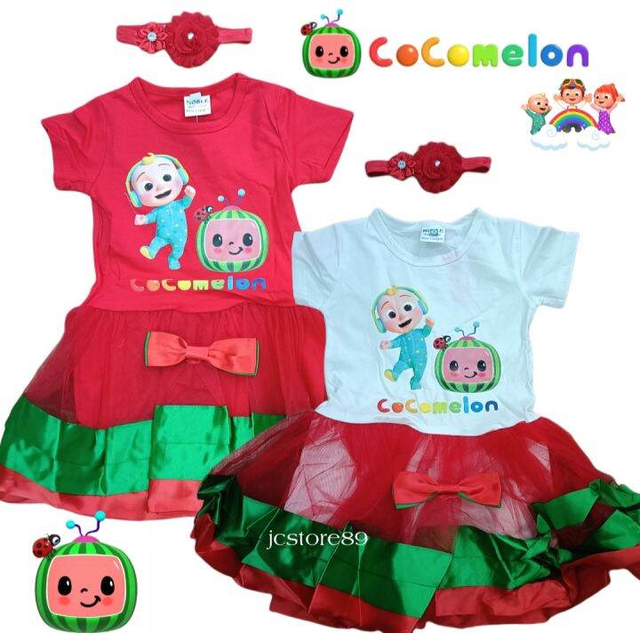 Cocomelon Dress for kids w/turban garterize | Lazada PH