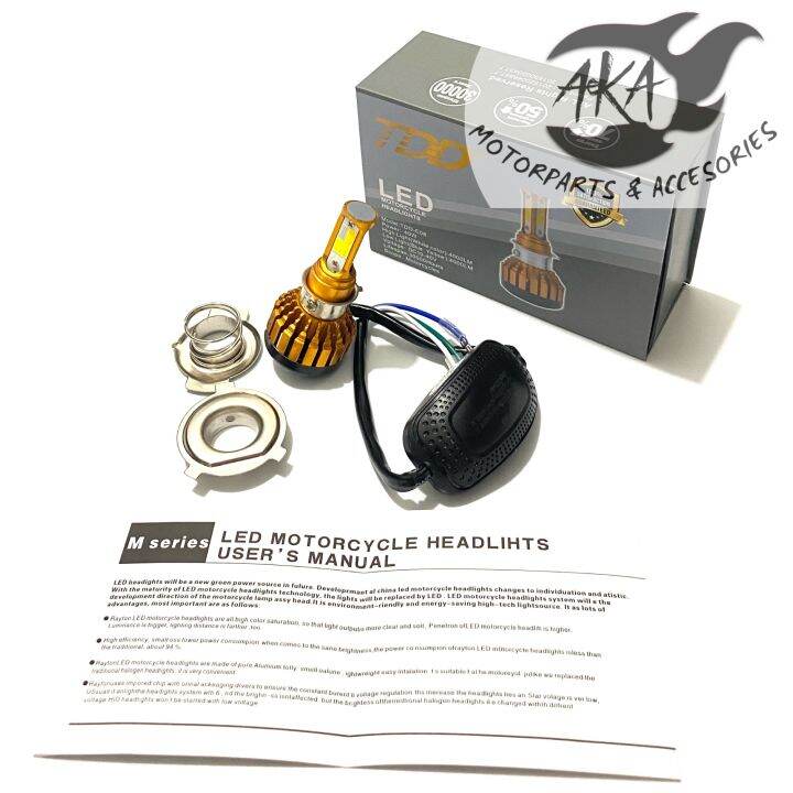 TDD E08 TRI LED 40WATTS MOTORCYCLE HEADLIGHT (HIGH WHITE)(LOW BLUE