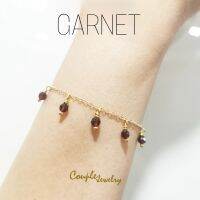 สร้อยข้อมือหินแท้​ โซ่ชุบทอง18k​  minimal​ น่ารัก