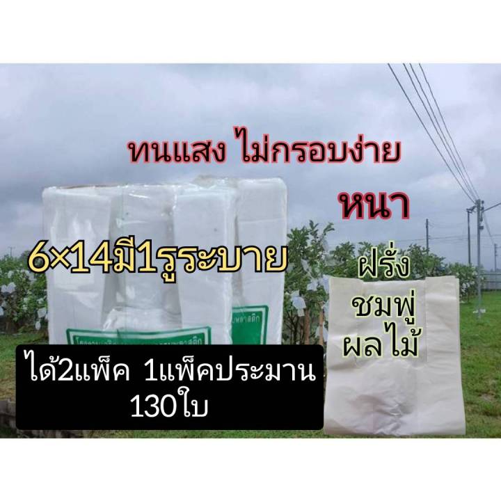 ถุงห่อฝรั่ง ตราระฆัง 6×14 ป้องกันแสงแดด ป้องกันแมลง