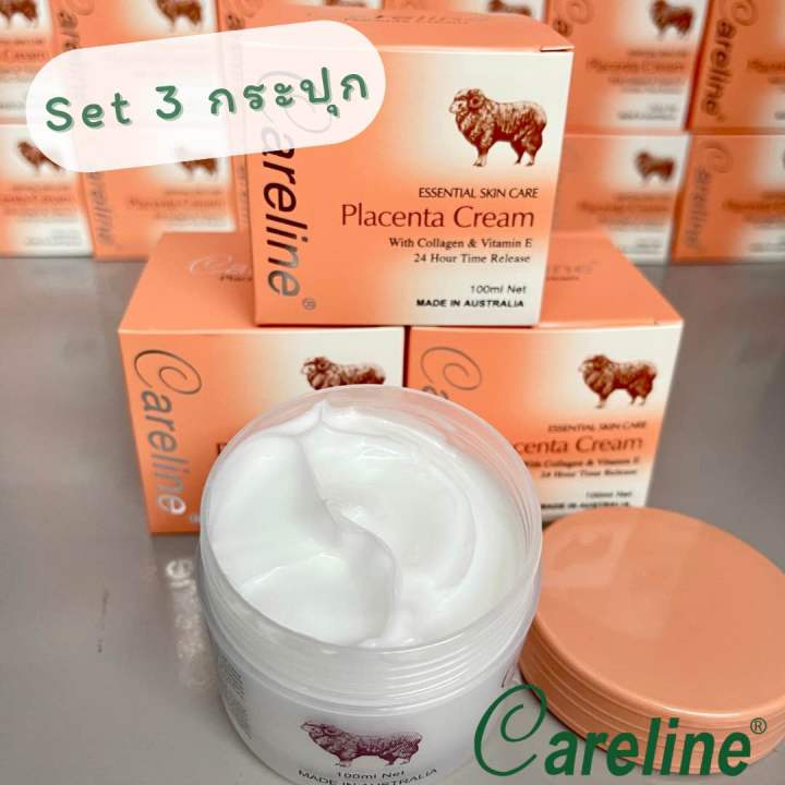 careline-placenta-cream-with-collagen-amp-vitamin-e-100ml-3-กระปุก