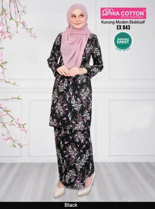 Baju Kurung Moden Eksklusif Black EX 843 | Lazada