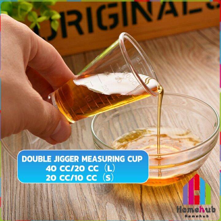 Homehub PVC Double Jigger Measuring Cup 10/20/40cc Transparent Jigger