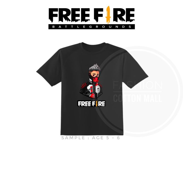 KID Free Fire Cotton Tshirt ready stock Malaysia baju free Fire