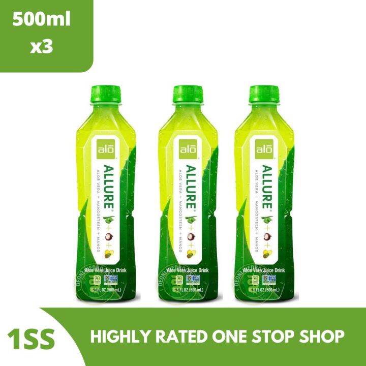 Alo Allure Aloe Vera + Mangosteen + Mango, 500ml Set of 3 Lazada PH