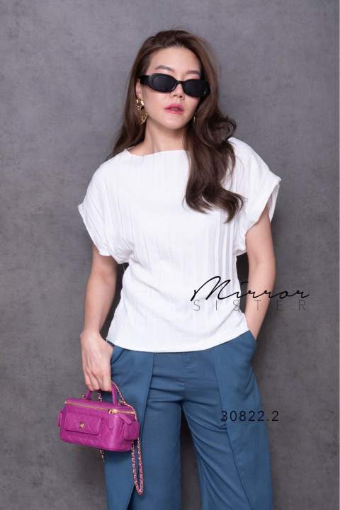 mirrorsister-30822-2-เสื้อทรงใส่ง่าย-เสื้อแขนล้ำ-ใส่ทำงาน-ออกงาน-สีสดใส