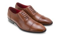 Mac&amp;Gill รองเท้าผู้ชายหนังแท้แบบผูกเชือก Brown Oxford Leather Lace Up Business Leather Shoes