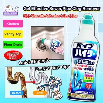 Kao Gel Drain Clog Remover and Cleaner for Shower or Sink Drains