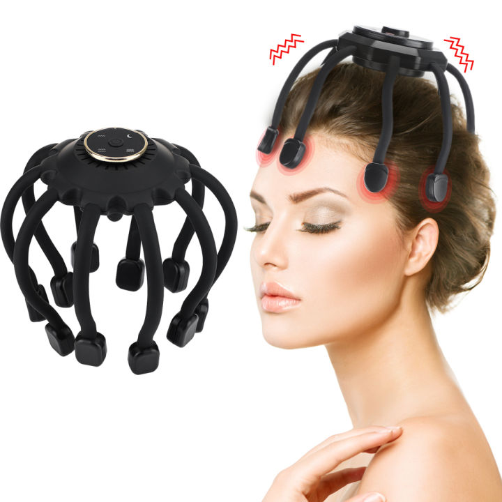 Electric Head Massager 4 Modes Bluetooth Music Wireless Octopus Scalp Massage Vibrating Relieve 