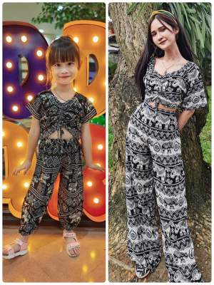 ชุดเซทแม่ลูกลายช้างใส่เป็นคู่แม่กับลูกเดอะเบสมากๆๆ 🐘🐘