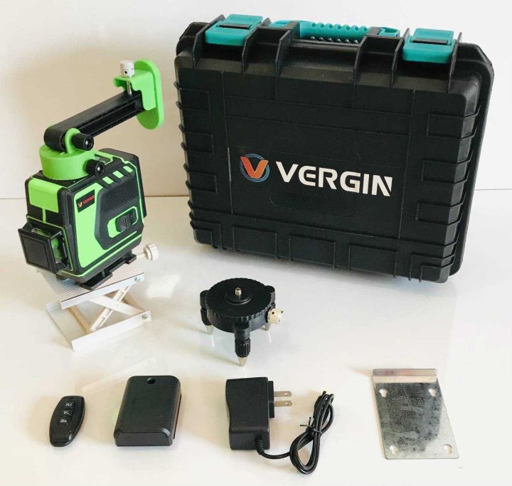vergin-เครื่องวัดระดับเลเซอร์-12-เส้น-แสงสีเขียว-พร้อมอุปกรณ์ครบชุด-กล่องกันกระแทกอย่างดี-แสงยิงไกล-20-30-เมตร