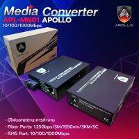 ตัวแปลงมีเดียไฟเบอร์ออฟติก หัวแบบ SC 10/100/1000 Mbps 3KM 1.25Gbps SM 1550nm SC RJ45 10/100/1000Mbps APL-MN01 APOLLO 10/100/1000Mbps media converter 10/100/1000Mbps 1.25Gbps/SM/1540nm/3KM/SC รับประกัน 1ปี