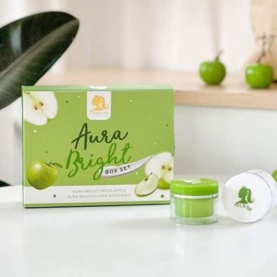 ครีมออร่าไบร์ท Aura Bright Green Apple cream  แบรนด์ออร่าวีไอพี ครีมแอปเปิ้ลเขียว