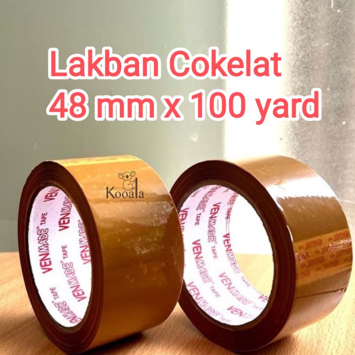 Lakban Cokelat Ukuran 48 Mm X 100 Yard / Solasi Cokelat / Selotip ...