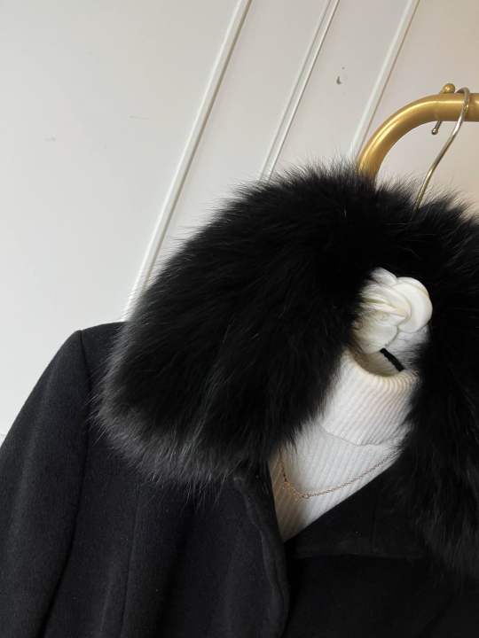 premium-coat-ผ้า-angora-wool-สีดำสนิท-เเต่ง-fur-fox-แท้