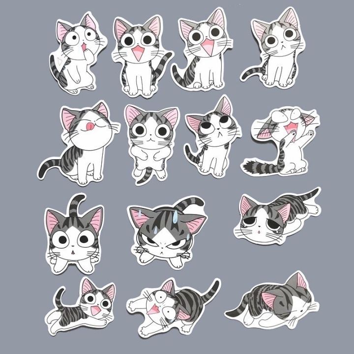 sticker-สติ๊กเกอร์-น้องแมวน่ารัก-h-55-น้องแมว-14ชิ้น-น้องน่ารักมาก-น้อง-แมว-น่ารัก-cat-น้อน-แมว-สติ้กเกอร์-เหมียว-แมวส้ม-สติกเกอร์-สติ๊กเกอร์แมว-แมวดำ-ติด-ตกแต่ง-แ-ม-ว-c-a-t