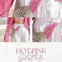 Hot pink glitter • กิ๊บติดผมกากเพชร