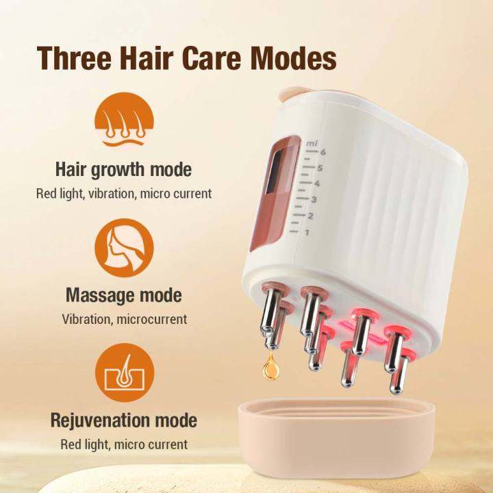 Electric Scalp Massager Head Massage Hair Regrowth Brush Red Light