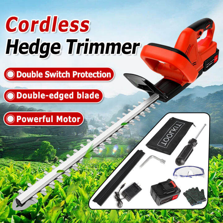 Hedge Trimmer Cordless Portable Electric Grass Trimmer with DualAction